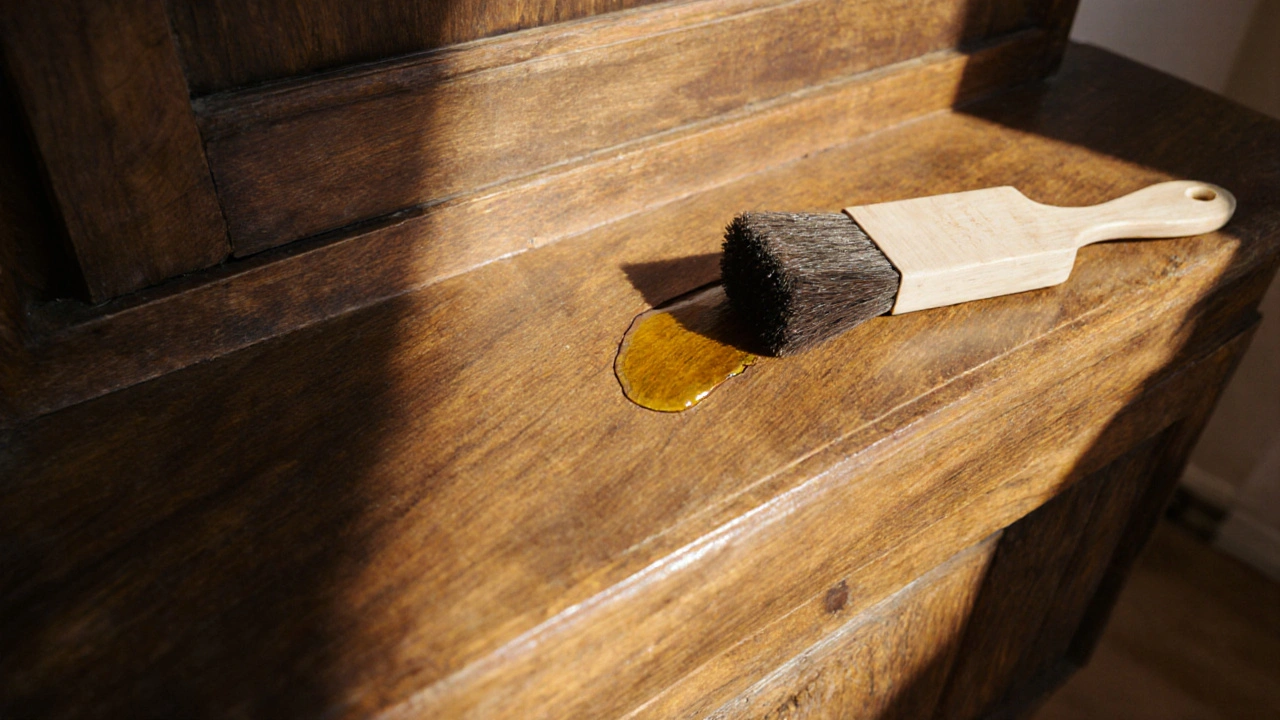 Po ošetření dřevo leskne a je pokryto tenkou vrstvou přírodního oleje.