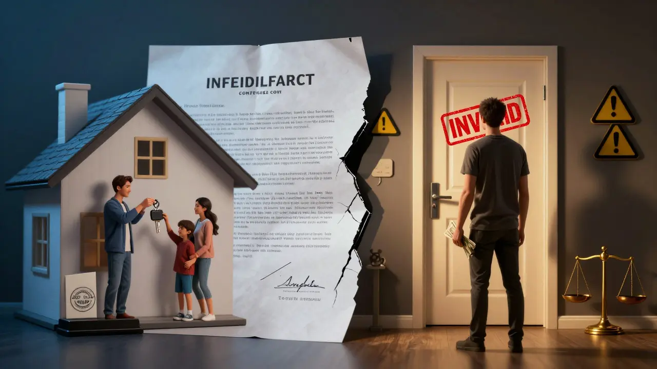 Rozdíl mezi platnou a neplatnou kupní smlouvou – klíče proti zámku.