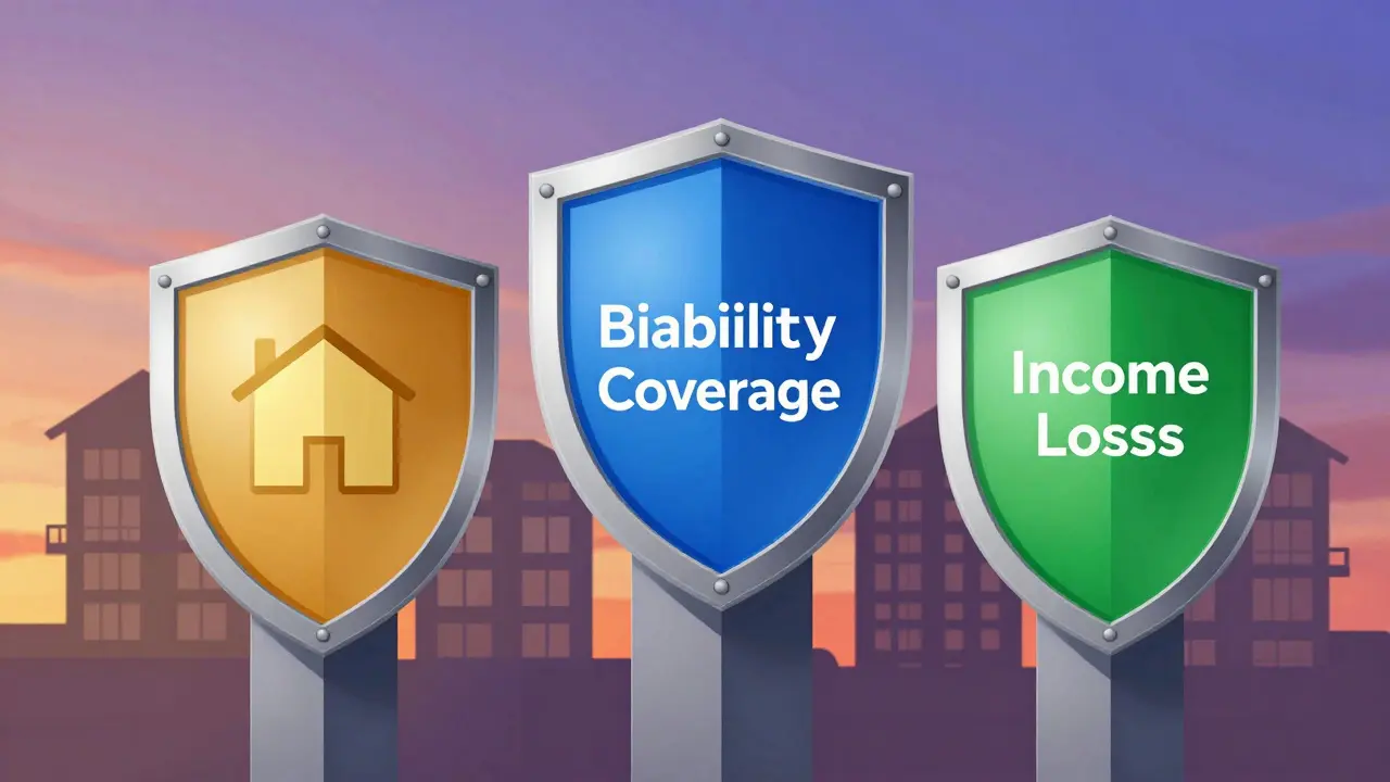 Tři ochranné štíty kolem domu