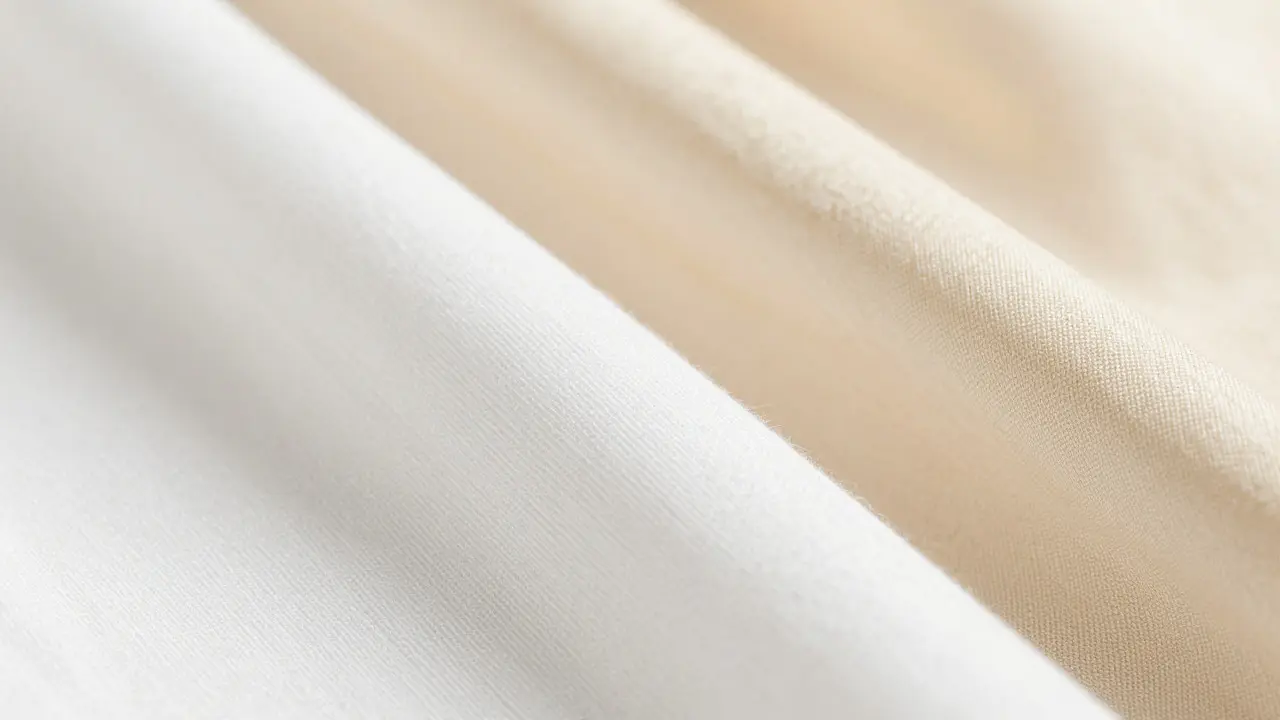 Detailní záběr na strukturu bavlny, bambusu a hedvábí