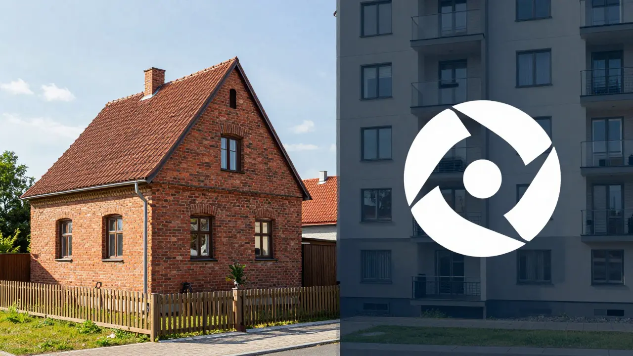 Kontrast mezi vlastnickým domem a družstevním bytem