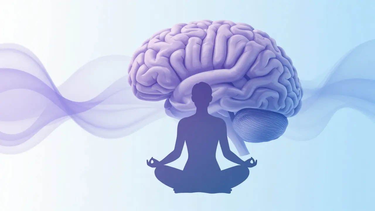 Abstraktní vizualizace uklidňujícího účinku barev na mysl