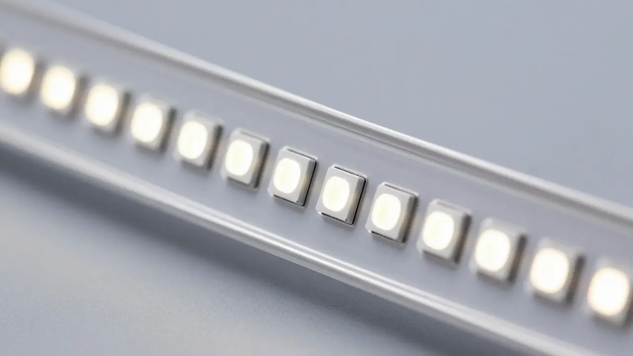 Detail LED pásku s technologií COB v hliníkovém profilu