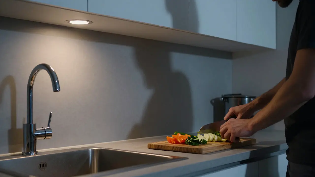 Osvětlení pracovní desky v kuchyni: Kompletní průvodce LED pásky a lištami
