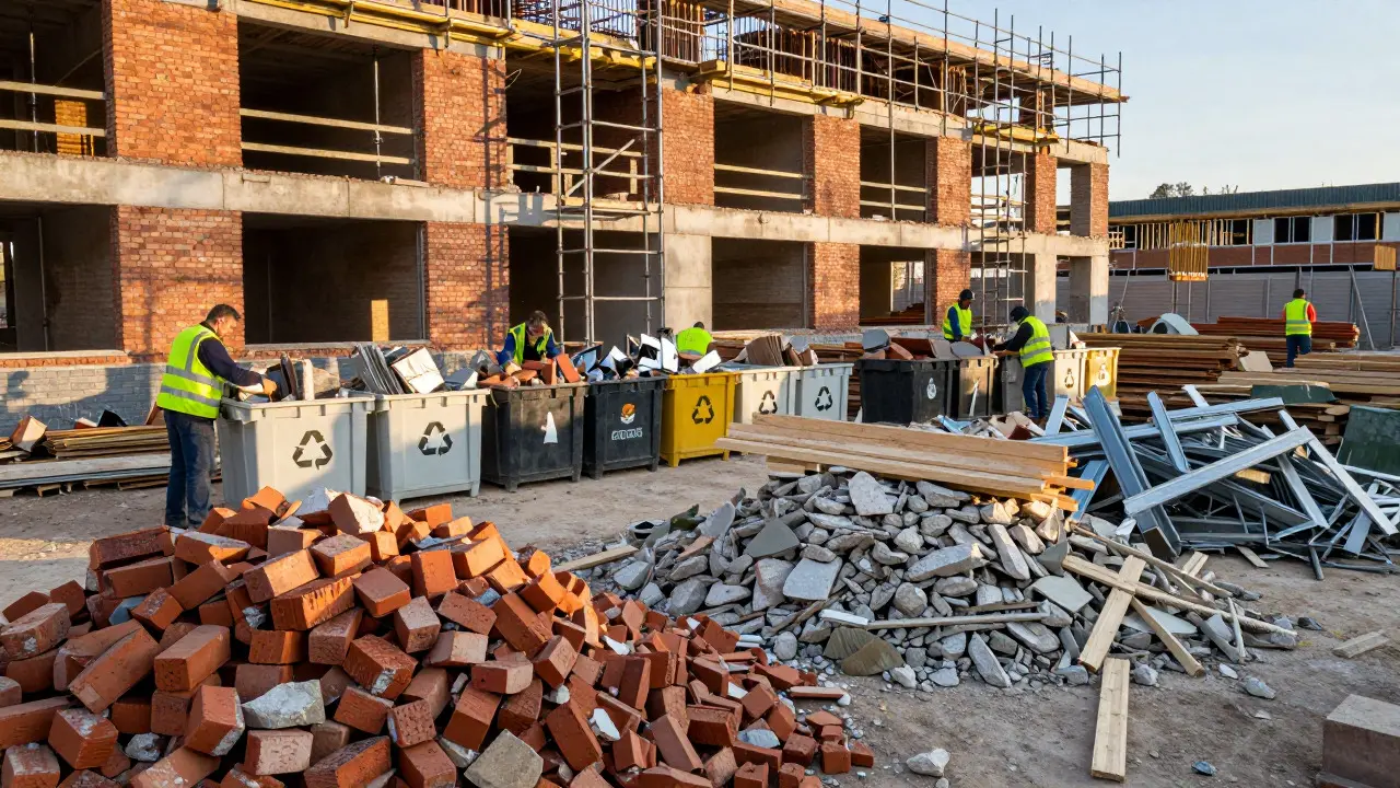 Recyklace stavebních materiálů při rekonstrukci: Úspory, legislativa a praktický průvodce