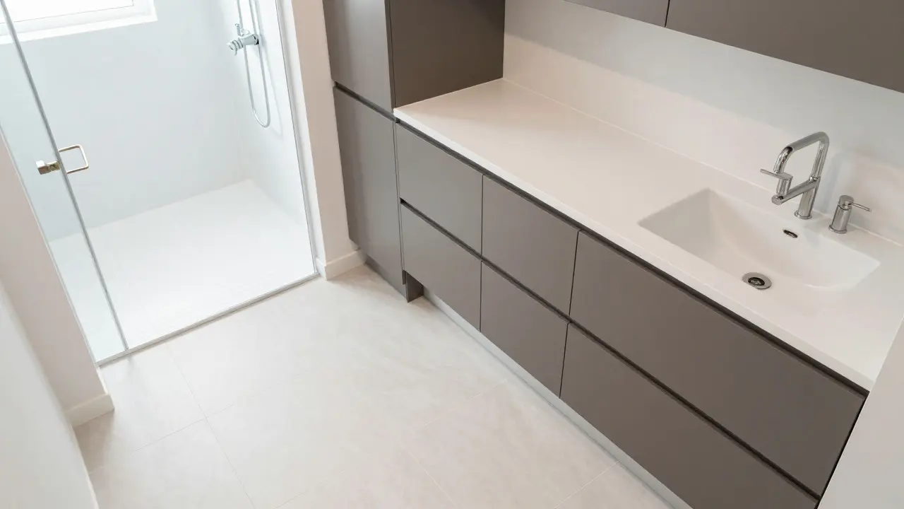 Renovovaná kuchyně a koupelna s moderním designem a čistými povrchy