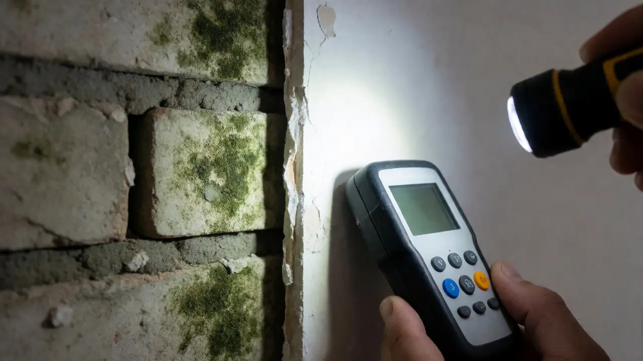 Skrytá plíseň za sádrokartonem na zdi