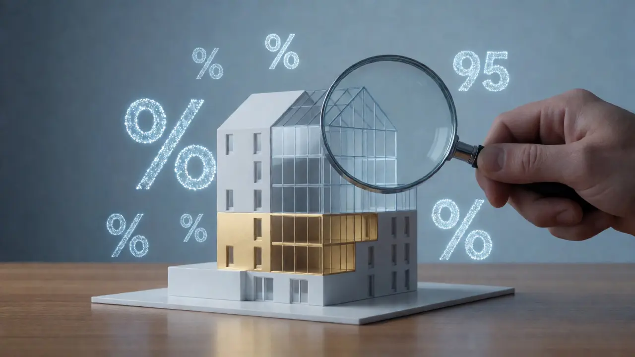 Architektonický model budovy se zlatou základnou znázorňující vlastní zdroje.
